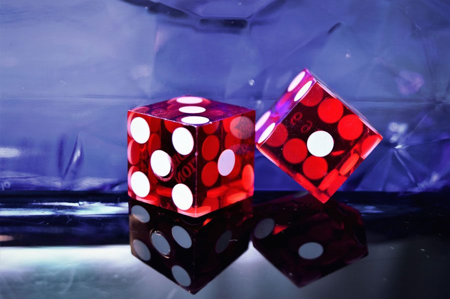 Dice on a casino table