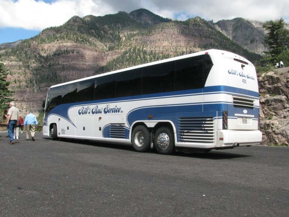A Rill's motorcoach on a mountain highway