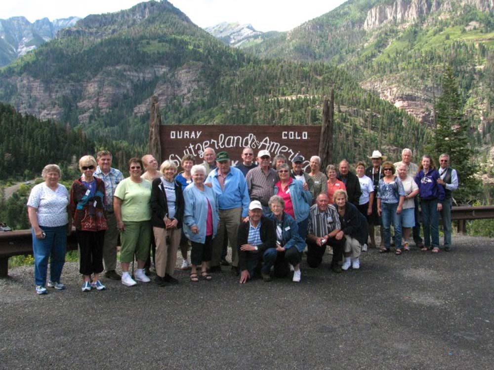 A Rill's tour group photographed in the Colorado mountains